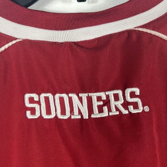 🔥🏈 Vintage OKLAHOMA OU SOONERS Polyester Embroidered Pullover Jacket - XL -EUC - Picture 9 of 15